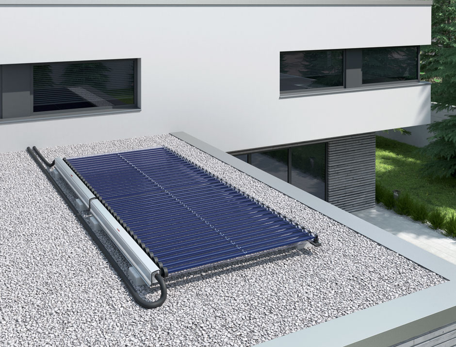 Installation d'un panneaux solaire thermique sur toit plat